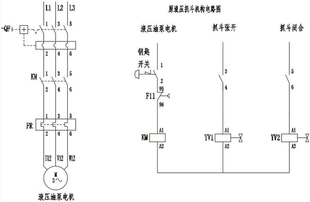 一種通過抓鬥張閉實現油泵電機起停的控制方法與流程