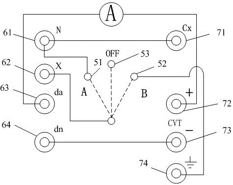 高压电容型电压互感器不拆引线法例行试验转接盒的制作方法
