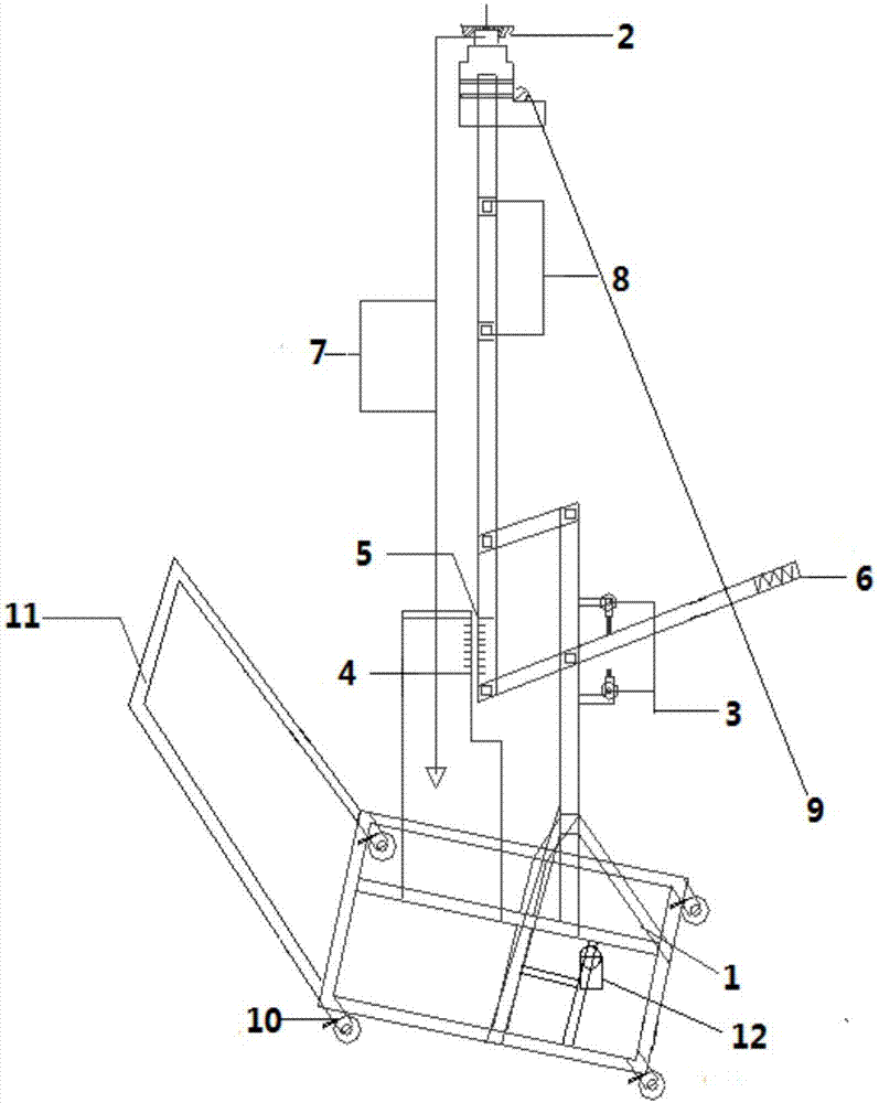 可移动便调节排风道吊杆钻孔架的制作方法