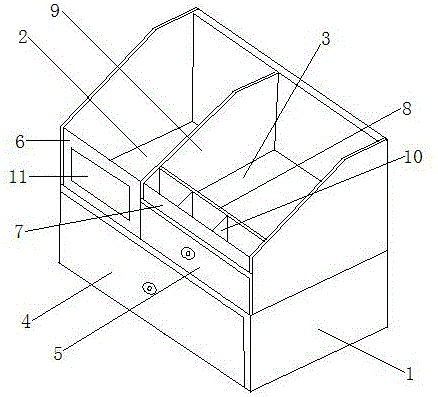 一种组合式办公用品架的制作方法