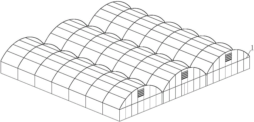 圆拱连栋加强温室大棚的制作方法
