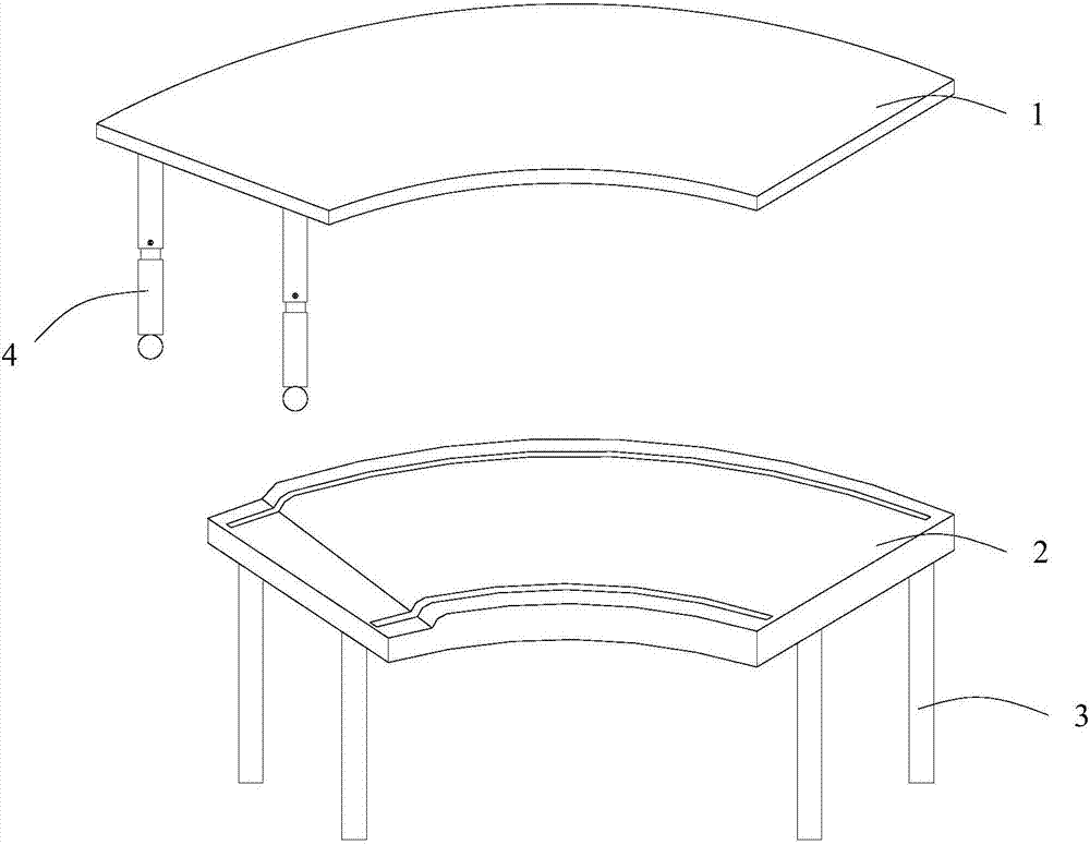 一种可伸缩的扇形会议桌的制作方法