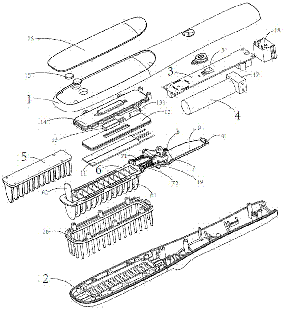 一种内置电池加热直发梳的制作方法