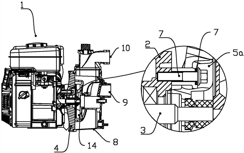 紧凑型直联内燃机离心泵的密封结构的制作方法