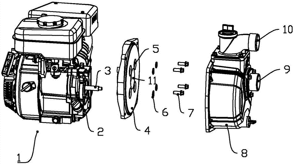 紧凑型直联内燃机离心泵的密封结构的制作方法