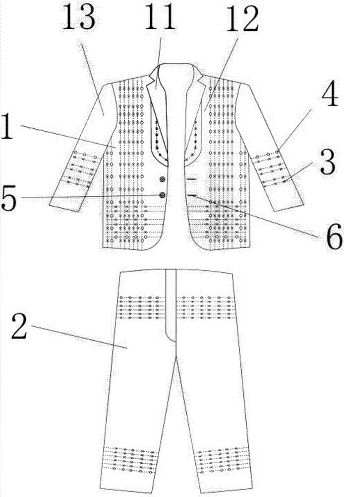 一种男西服多功能号衣裤套装的制作方法