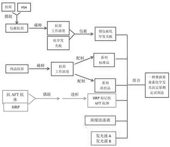 黄曲霉毒素含量的化学发光法定量测定试剂盒;属于免疫学检测技术领域