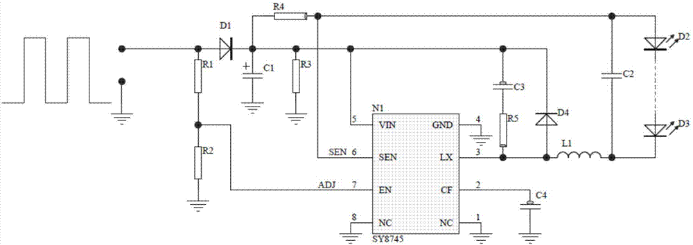 一種基於pwm輸入的恆流調光驅動電路的led燈的製作方法