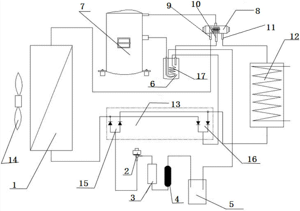一种带吸气电加热自动调节变频空气源热泵的制作方法