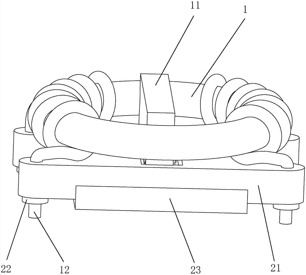 一种卧式环形共模滤波器及其底座的制作方法