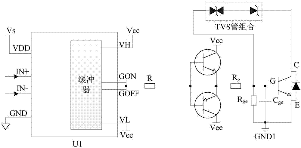 一种抑制IGBT关断尖峰的有源钳位电路以及电机控制器的制作方法