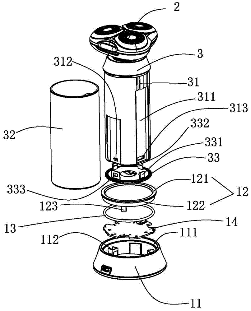 电动剃须刀分解结构图图片