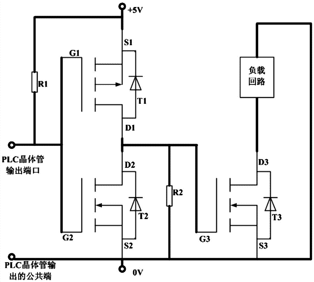 一種用場效應管構建的plc晶體管輸出端口隔離電路的製作方法