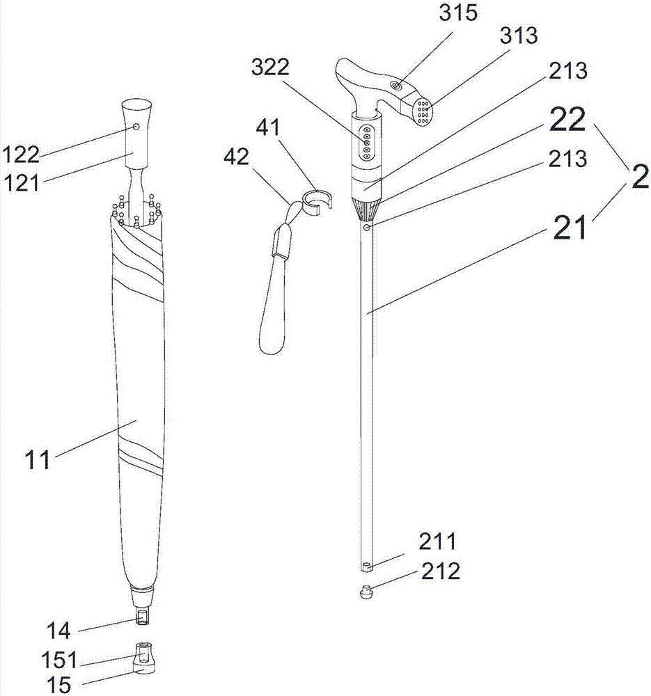 一種多功能老人柺杖傘的製作方法