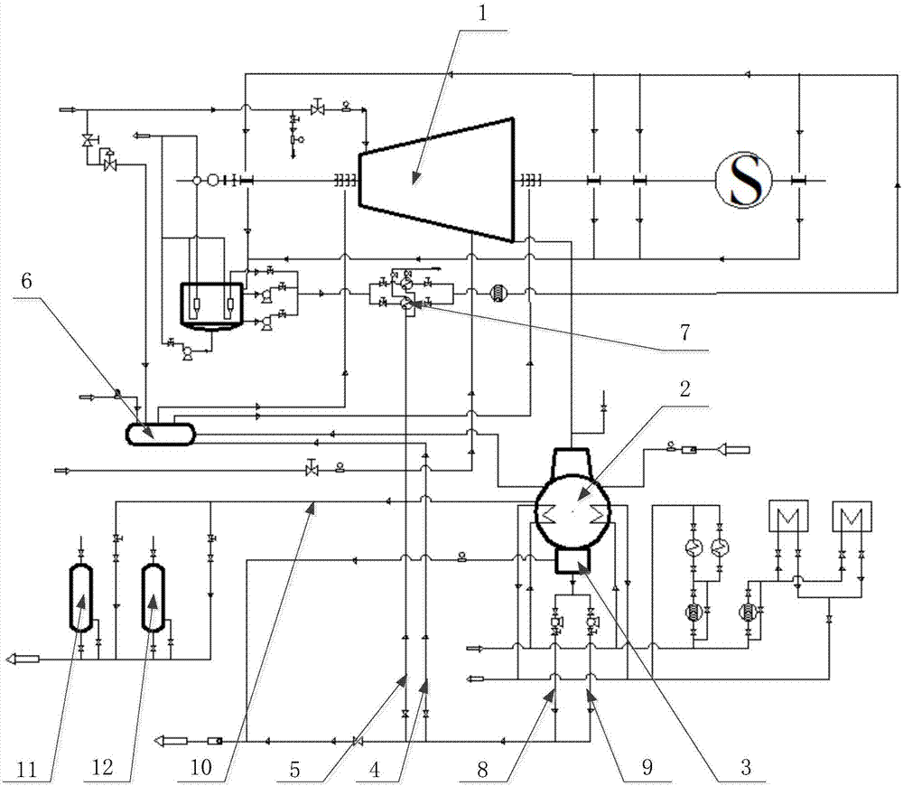 一種天然氣餘熱發電用汽輪機的乏汽處理系統的製作方法