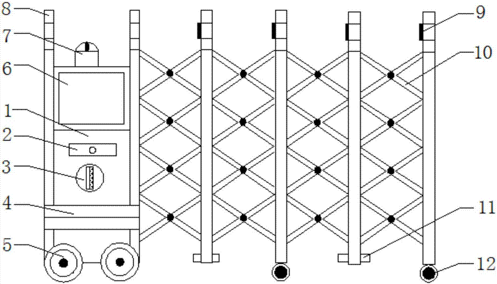 学校自动伸缩门简笔画图片