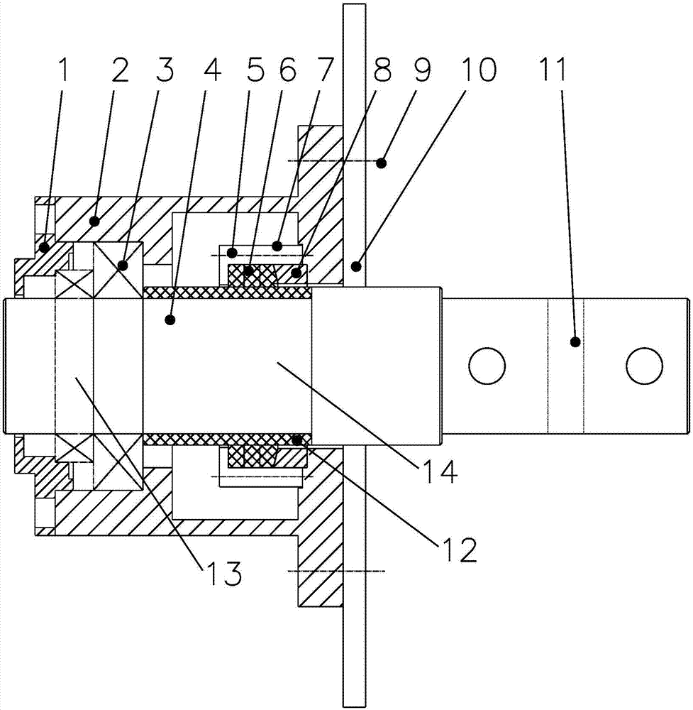 一种污泥搅拌螺旋的轴承结构的制作方法