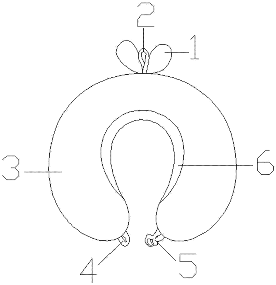 一种可自行收纳式的u型枕的制作方法