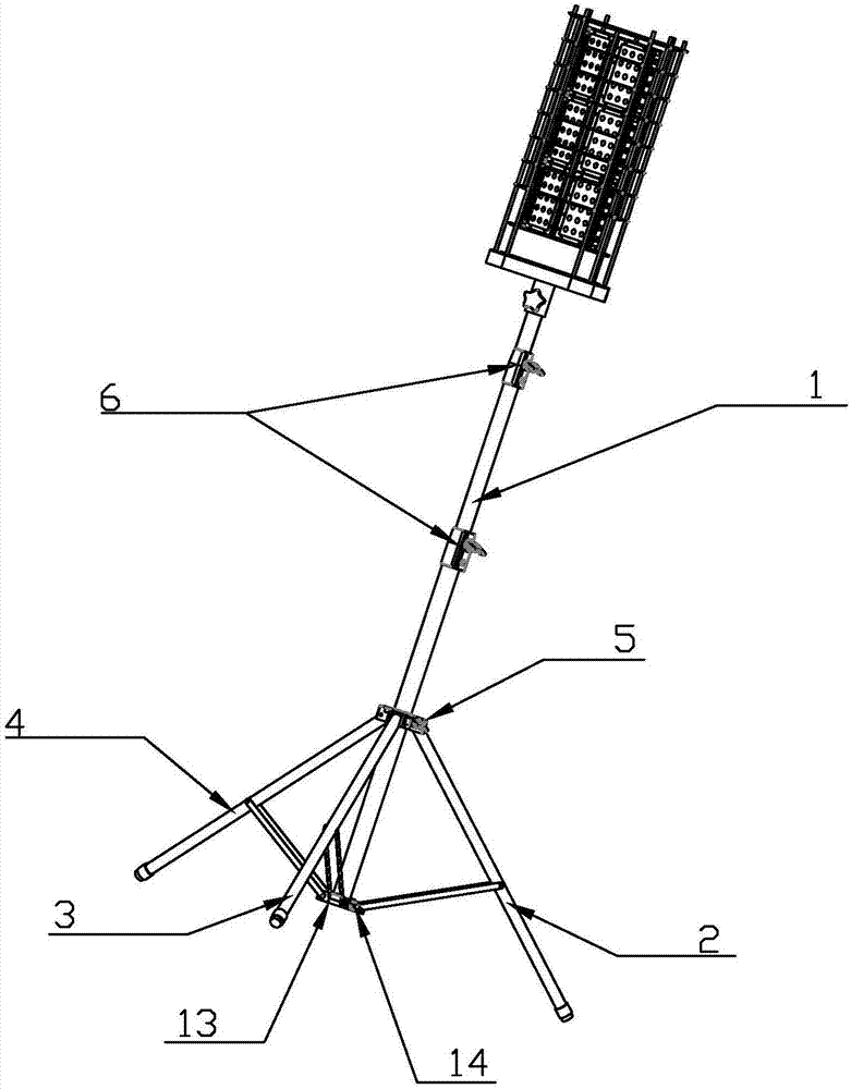 一种折叠式升降月球灯的三脚架的制作方法