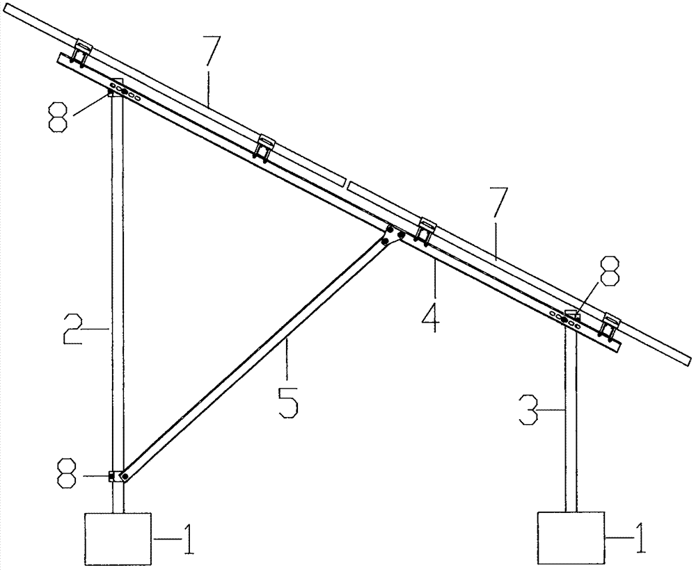 光伏支架三视图图片