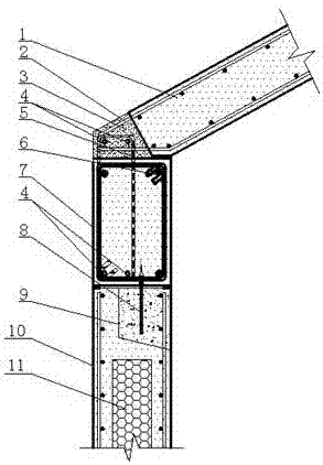 一种全预制坡屋顶与梁的连接结构的制作方法