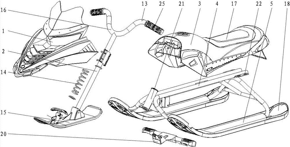 单人雪车结构图图片