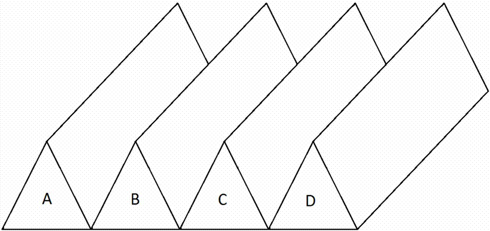 一種側面為正三角形的四聯包裝盒的製作方法