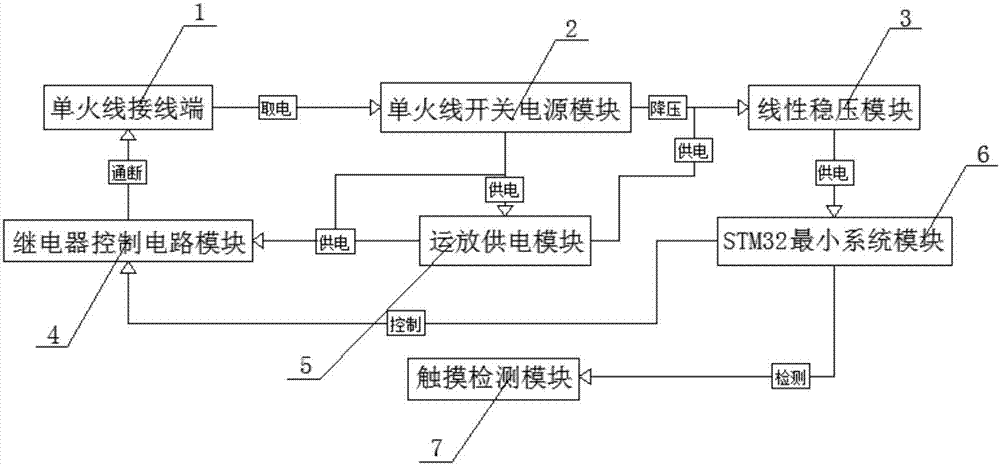 一种单火线触摸开关的制作方法