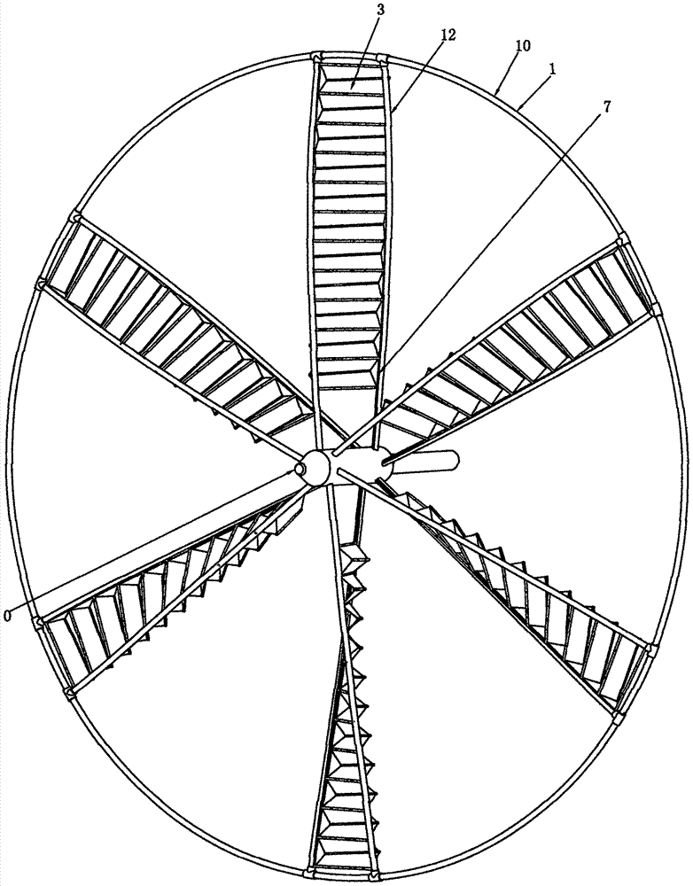 轴向流力滑动折叠板螺旋桨摩天轮的制作方法