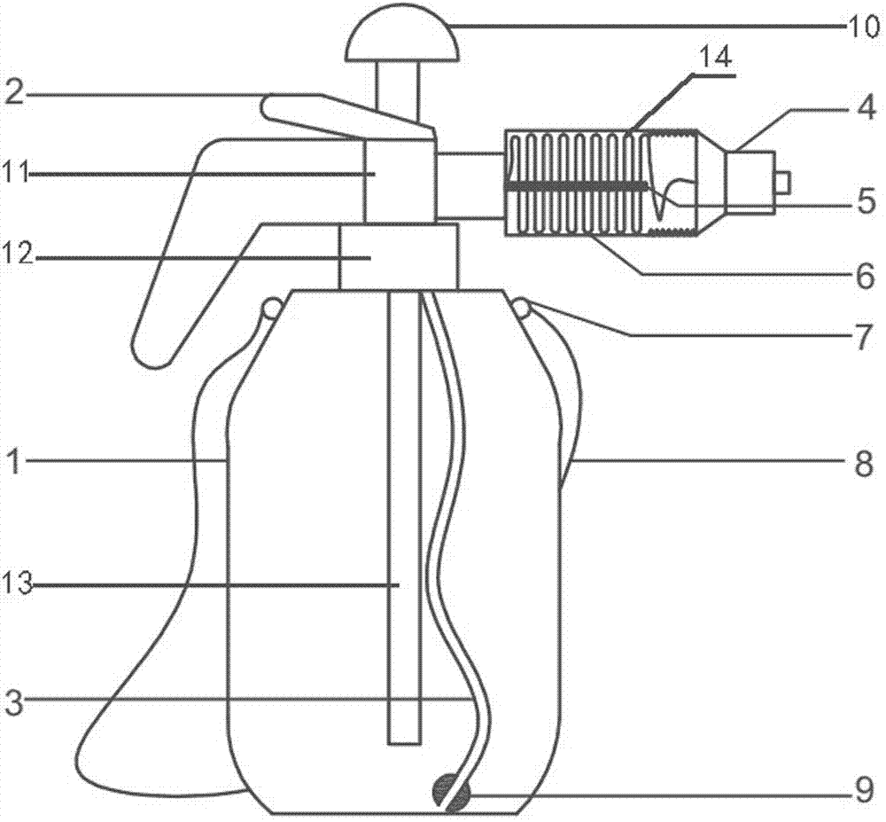 手压式喷水壶结构图图片