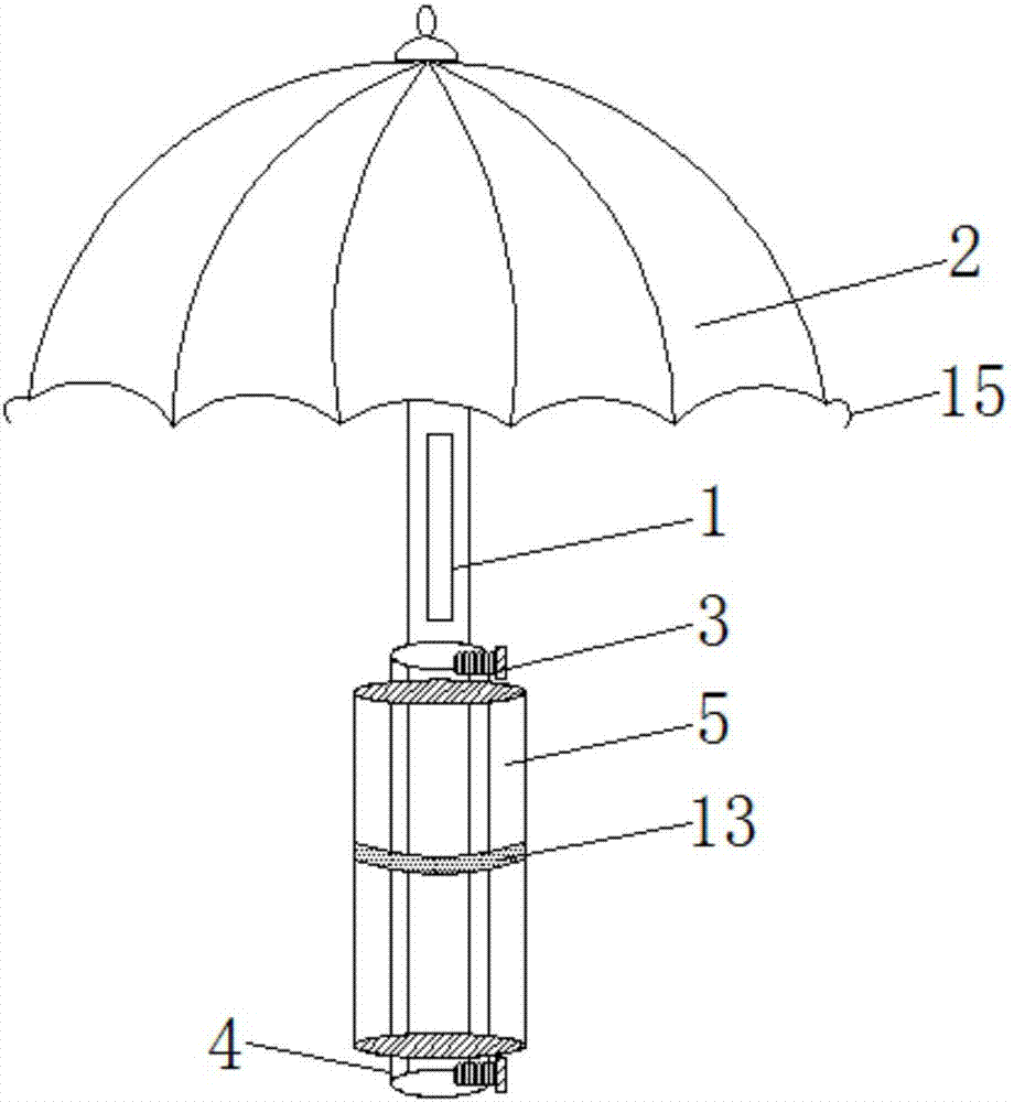 折叠雨伞伞柄结构图解图片