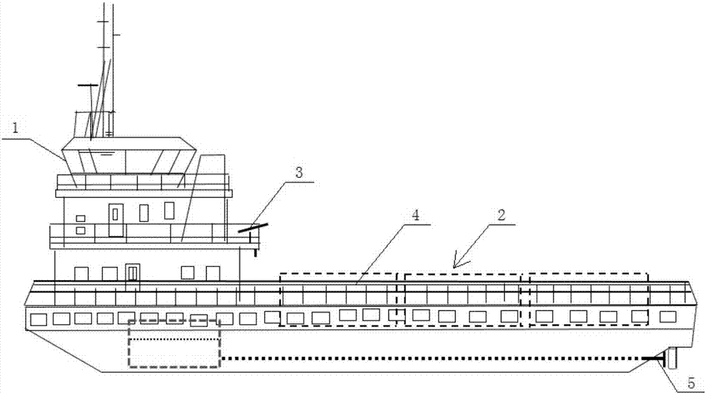 设置在所述主船体边缘的船舷和设置在所述主船体尾部的动力装置,其