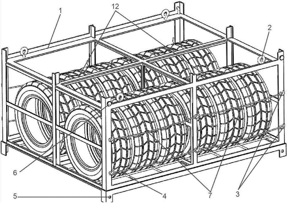 一种可叠加式跨座单轨橡胶轮胎存放架的制作方法