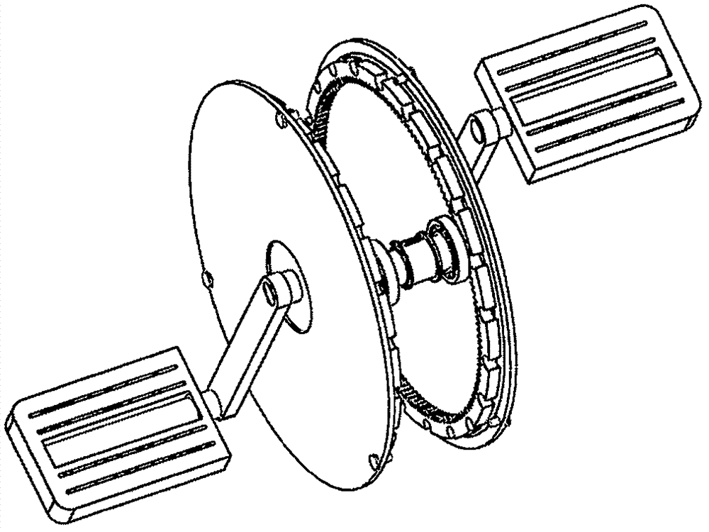 特別是一種雙腳踩動腳蹬時通過齒輪傳動實現加速前進的一種齒輪傳動