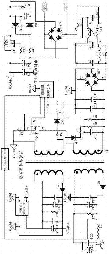 无位置传感器永磁同步电机的电源电路的制作方法