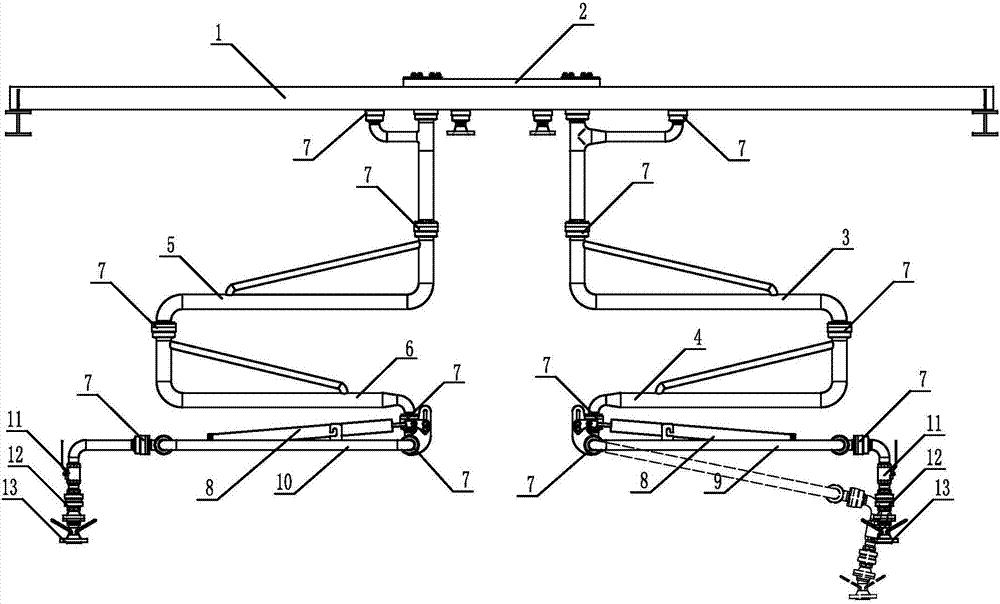 一种超长对位范围的桁架式火车轻烃装卸鹤管的制作方法