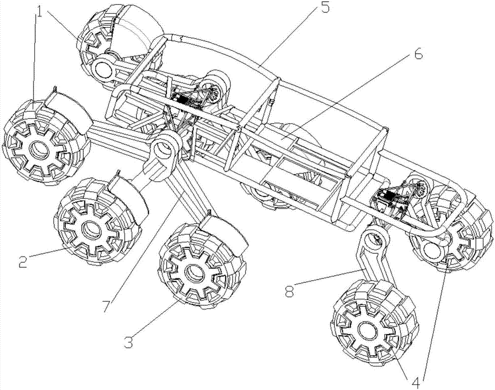 基于8×8型分布式驱动的全地形无人车底盘及工作方法与流程