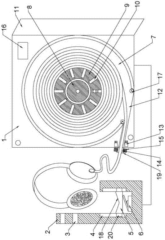 一种高校英语教学用耳机收线装置的制作方法