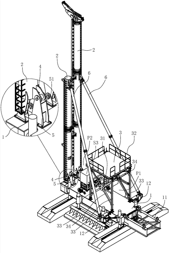 打樁機用機架平臺的製作方法