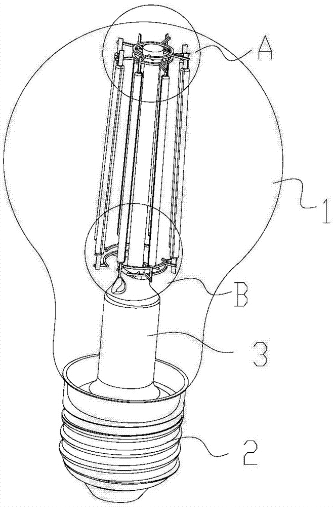 一種帶有交錯芯柱結構的燈泡的製作方法