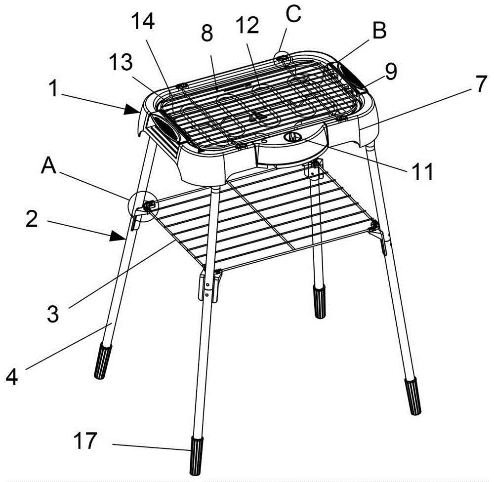 烧烤架结构组成图片