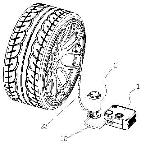 一種補胎液瓶具有逆止閥結構的汽車充氣泵的製作方法