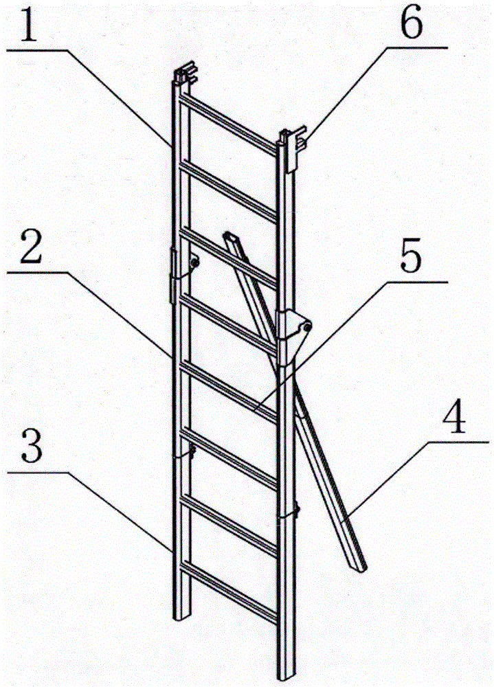 一种带有横杆的折叠直梯的制作方法