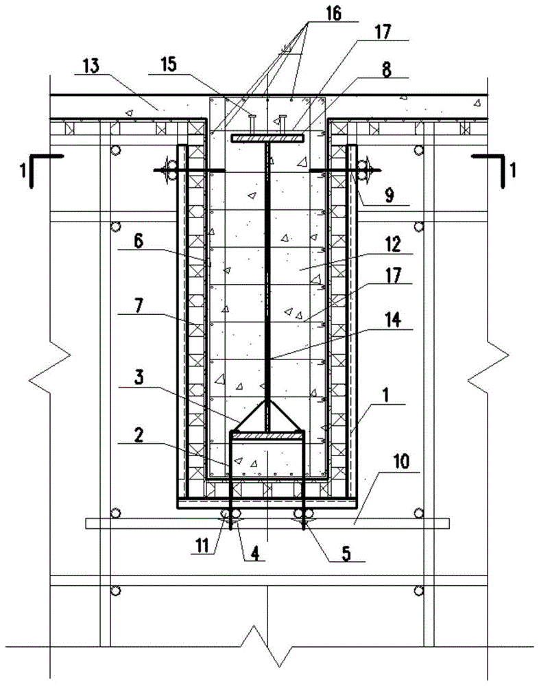 一種高空間大跨度型鋼混凝土結構梁吊模施工加固結構及其施工方法與