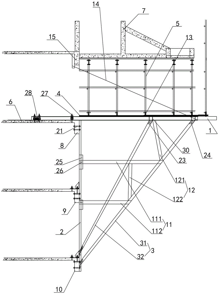 一种屋面大跨度悬挑支撑结构的制作方法