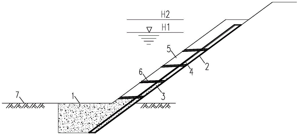 浸水路堤邊坡抗滲防護結構的製作方法