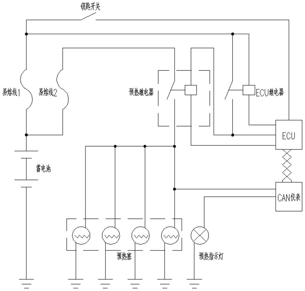 柴油车预热塞电路图图片