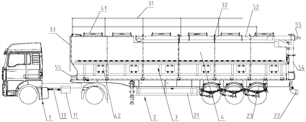 一种散装饲料半挂运输车的制作方法