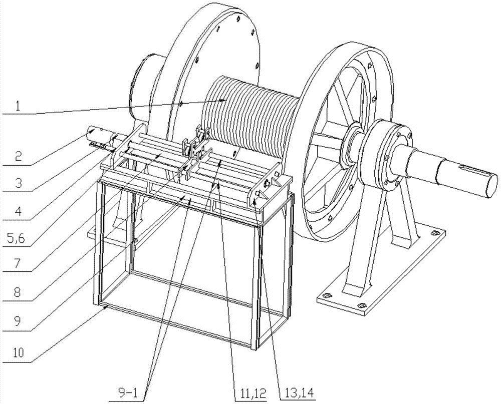 绞车排绳器结构图图片