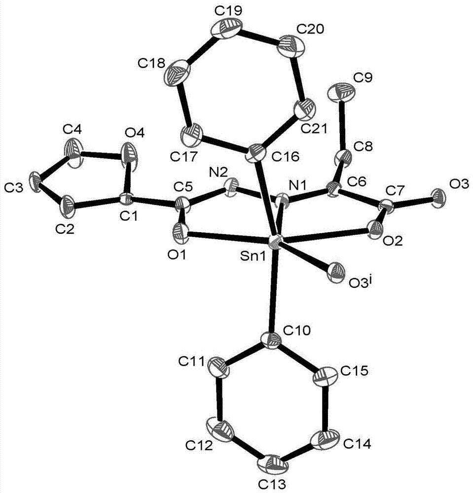 一种2 羰基丁酸 2 呋喃甲酰腙二苯基锡配合物的制作方法